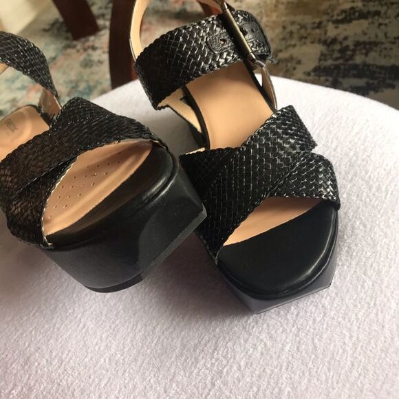 New Geox Sandals Wedge for Women Black 37 1/2 - Picture 7 of 12